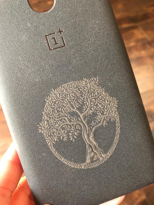 Laserpecker 4 engraving on hard silicone case.