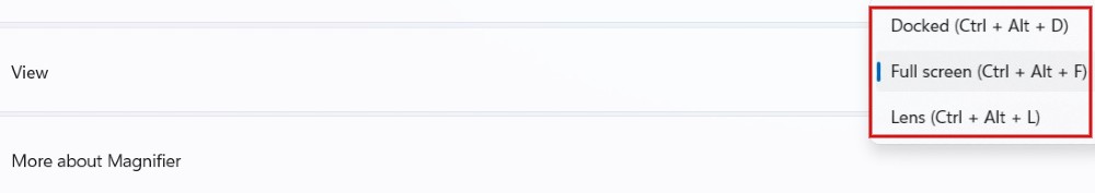 Click drop-down box next to View