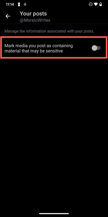 twitter for mobile mark media you post as sensitive switch