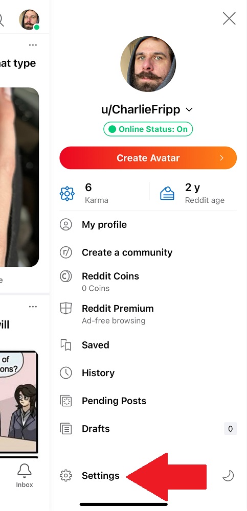 Reddit Mobile Settings
