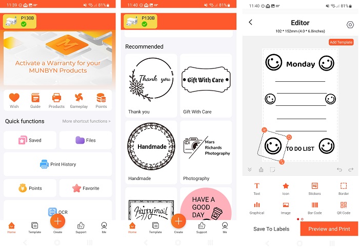 Munbyn Bluetooth Thermal Label Printer Review App Printing