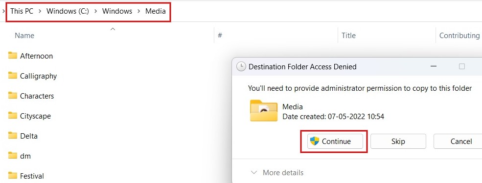Copy pasting file at location via File Explorer.
