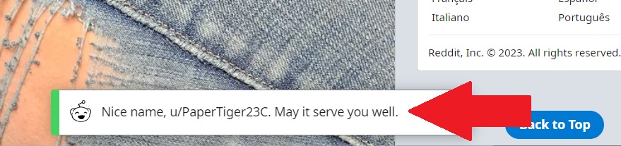Reddit change username confirmation