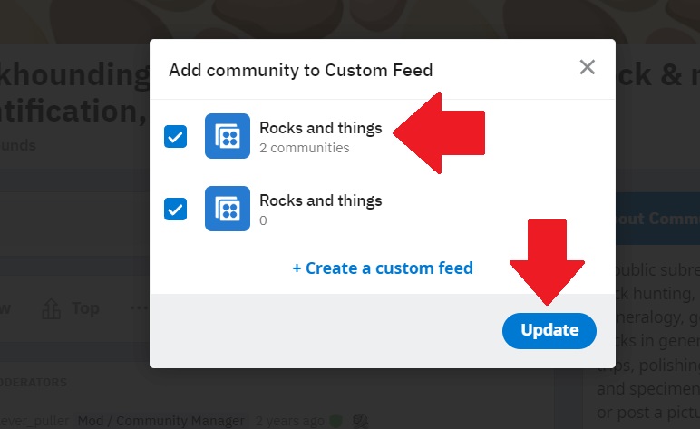 Updating Reddit Custom Feed
