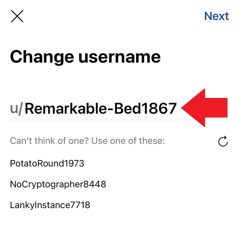 Reddit Mobile username change