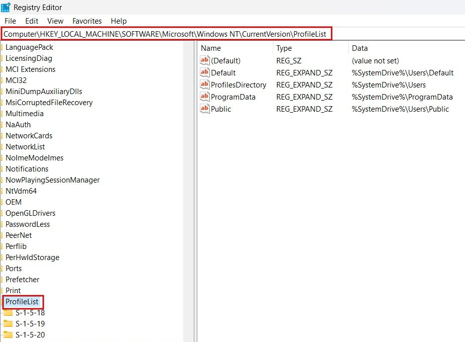 Navigating to location in Registry Editor. 