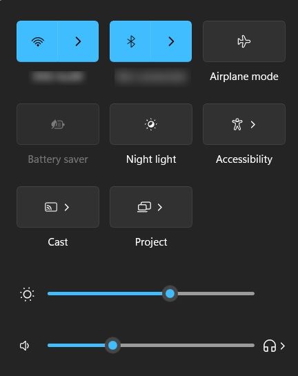Action Center in Windows view.