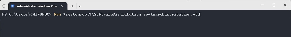 Renaming Softwaredistribution folder via PowerShell.