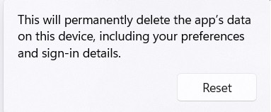 Clicking "Reset" again in confirmation pop-up. 