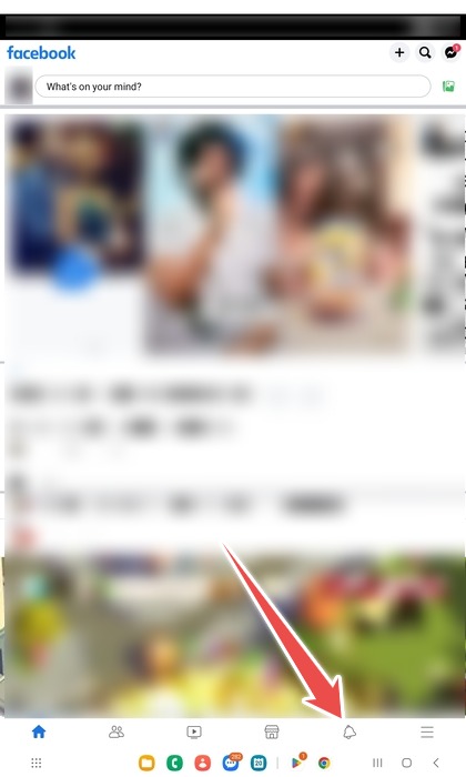 Selecting Notifications In The Homepage Of The Facebook App On Android