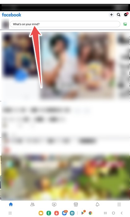 Selecting The Post Text Box In The Facebook Android App
