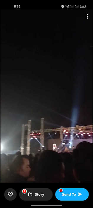 Sharing or posting your story on Snapchat app.