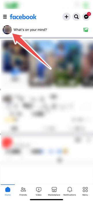 Tapping The Profile Picture Icon On The Facebook Iphone App