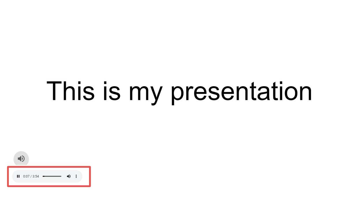 The Audio Playback Controls In Google Slides