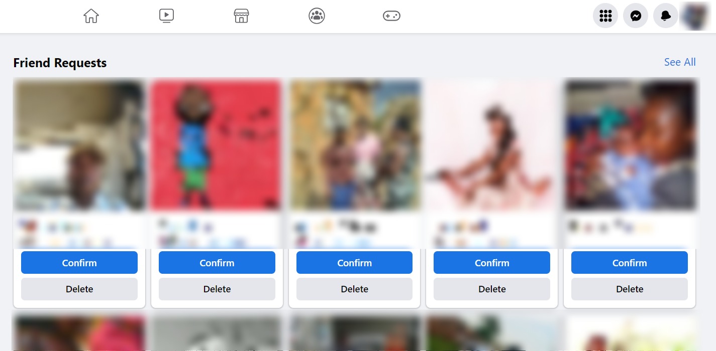 The Friend Requests Page On The Facebook Website