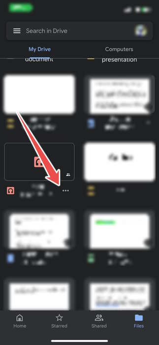 The More Icon On An Audio File In The Google Drive App
