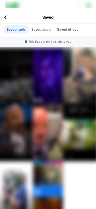 The Saved Reels Page In The Facebook Iphone App