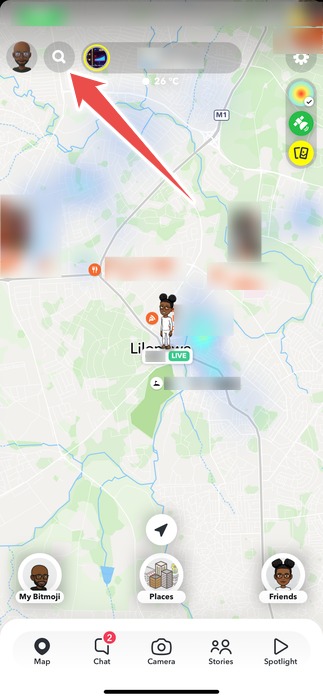 The Search Icon In The Snap Map On Snapchat