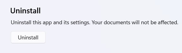 Clicking "Uninstall" button in Sticky Notes app settings. 