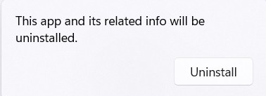 Clicking "Uninstall" button in confirmation pop-up. 