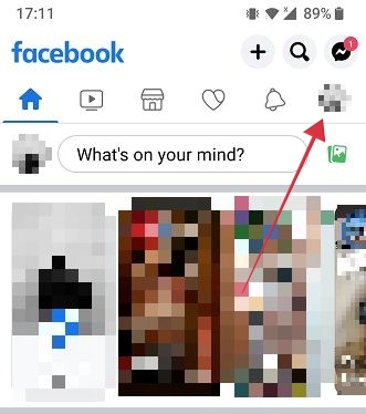 Tapping on profile picture in Facebook app for Android. 