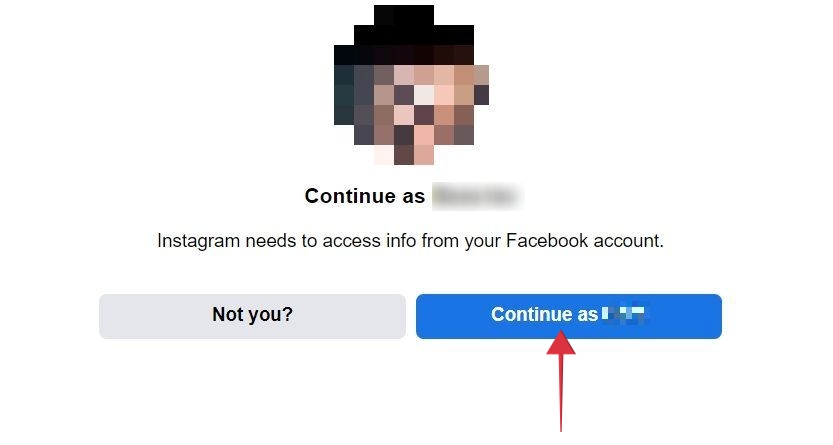 Continue with existing Facebook logon. 
