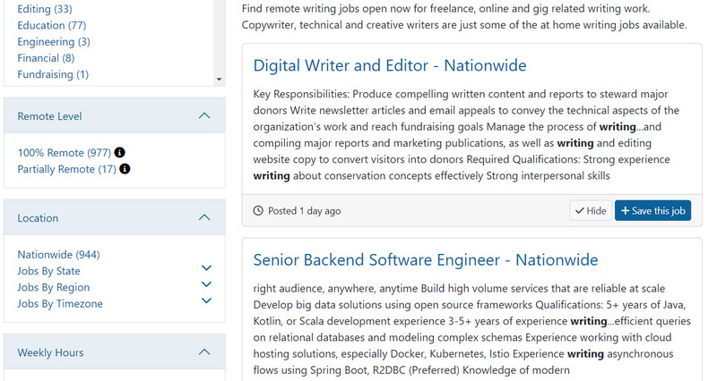 Virtual Vocations job board