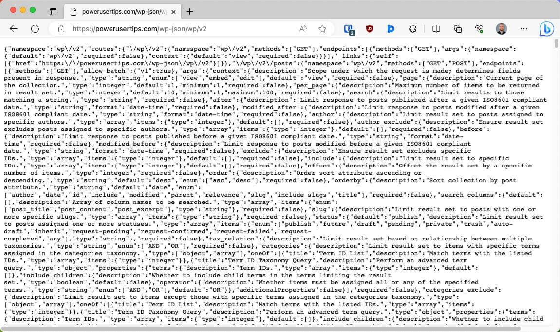 Wordpress Json