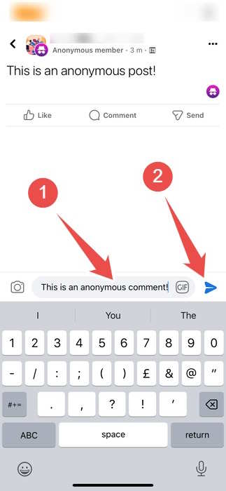 Writing An Anonymous Comment In The Facebook App