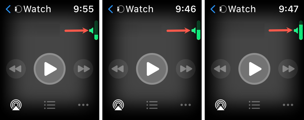 Adjust volume on Apple Watch