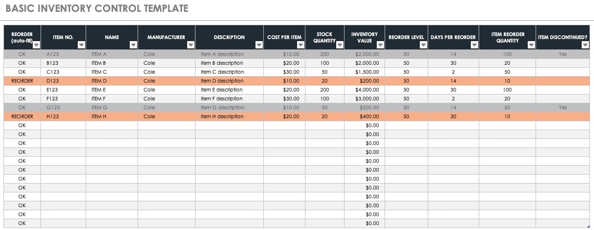 7 Free Inventory Templates for Microsoft Excel - Make Tech Easier