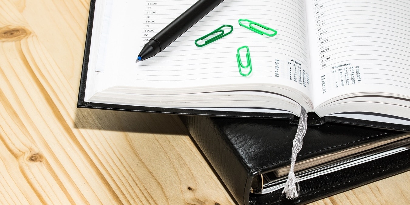 Calendar with appointments and dates