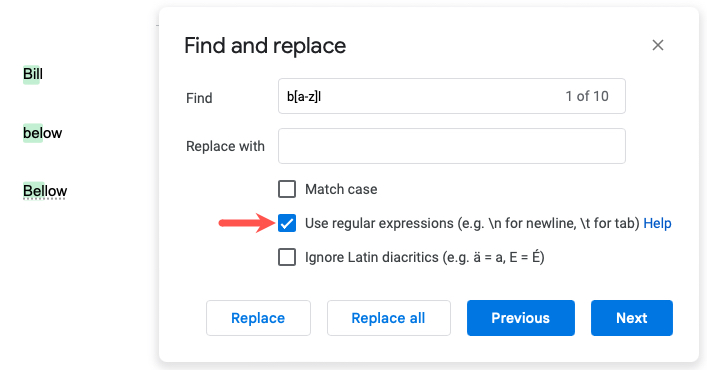 Find and Replace Regular Expression using a character set