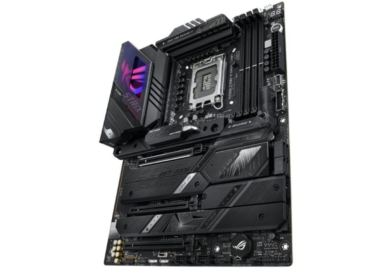 A black PC motherboard