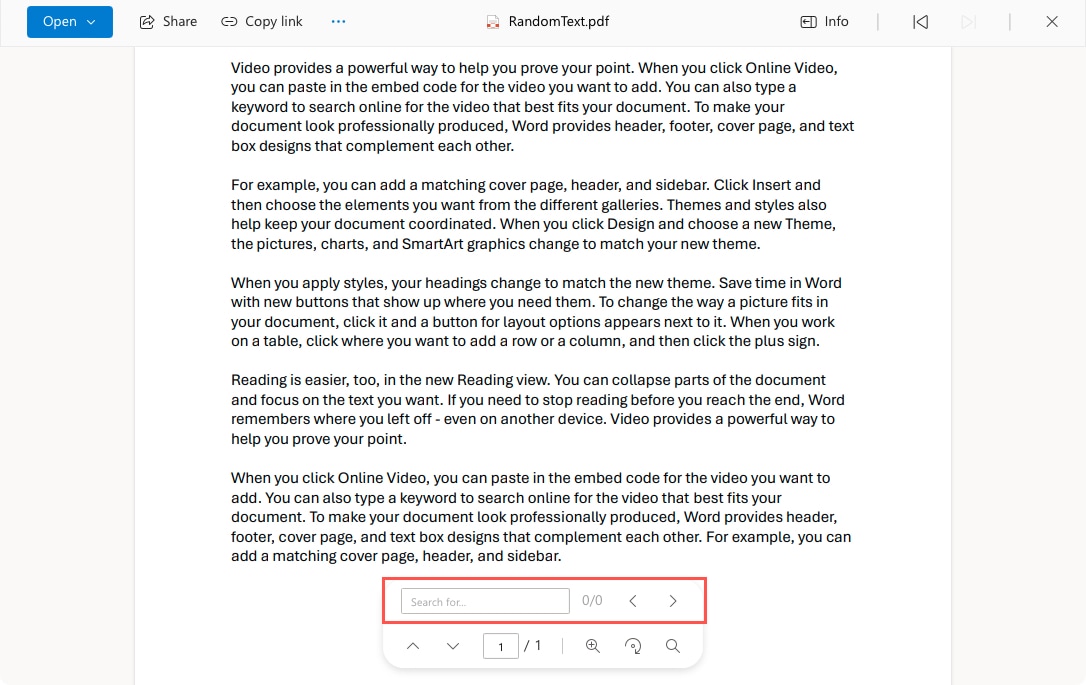 OneDrive Search For box