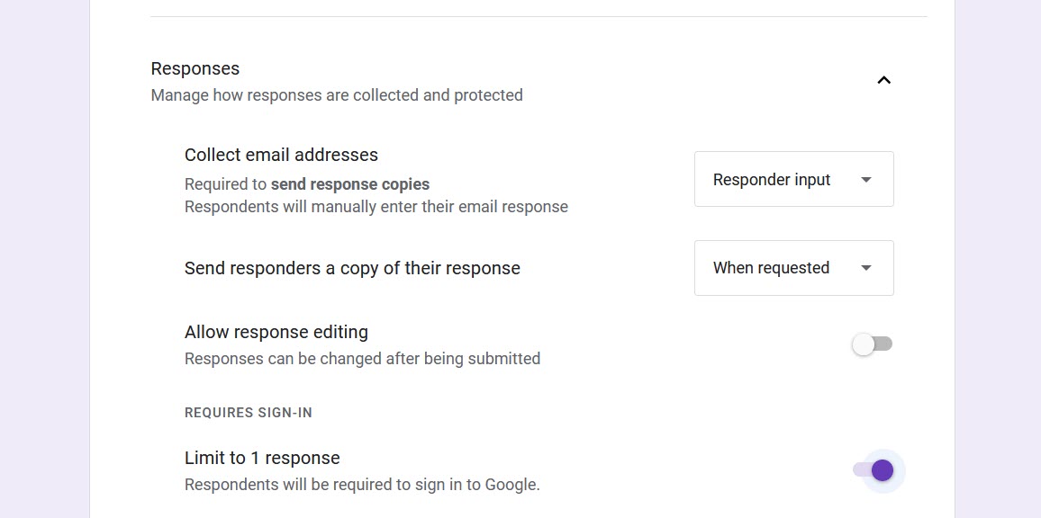 Private Response Settings