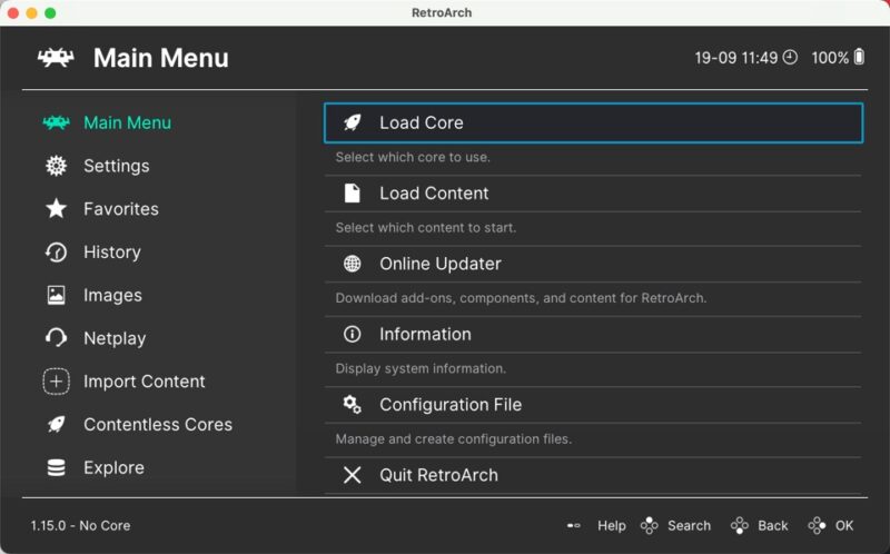 Best N64 Emulator Retroarch Main Window