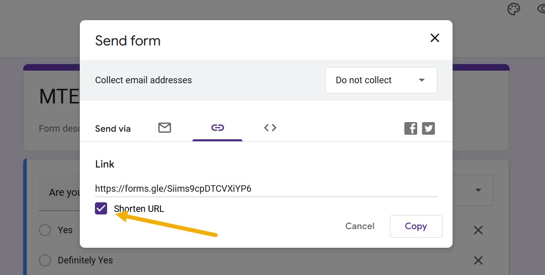 Share Google Form Link