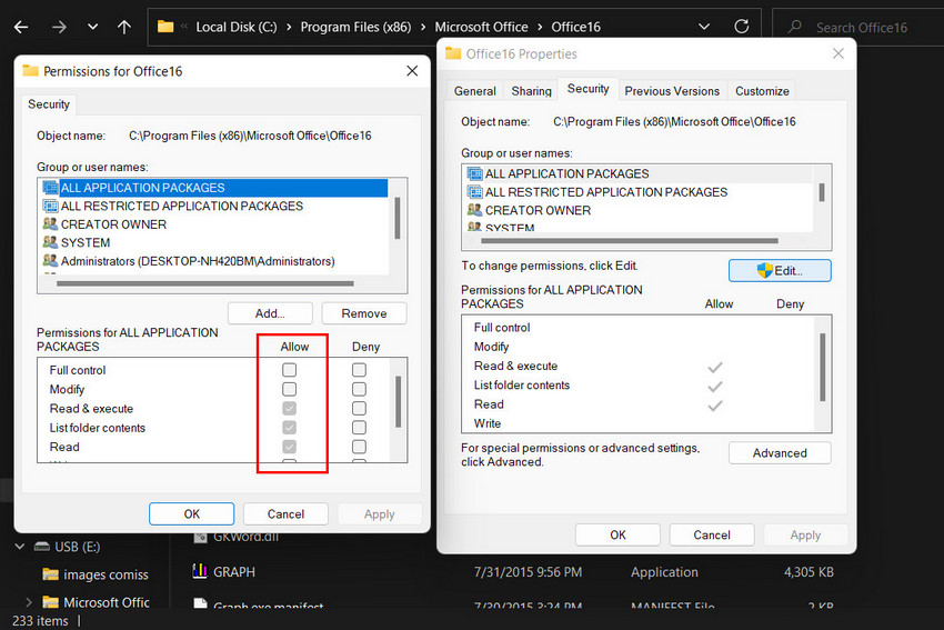 Allowing Full Control To Data Files