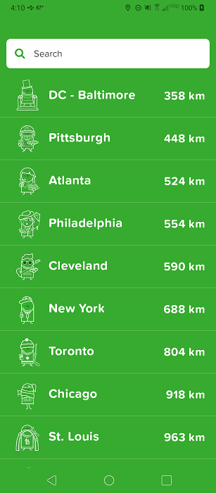Available map options in Citymapper app. 