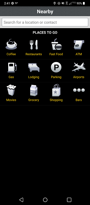 Nearby options in Scout GPS Link app. 