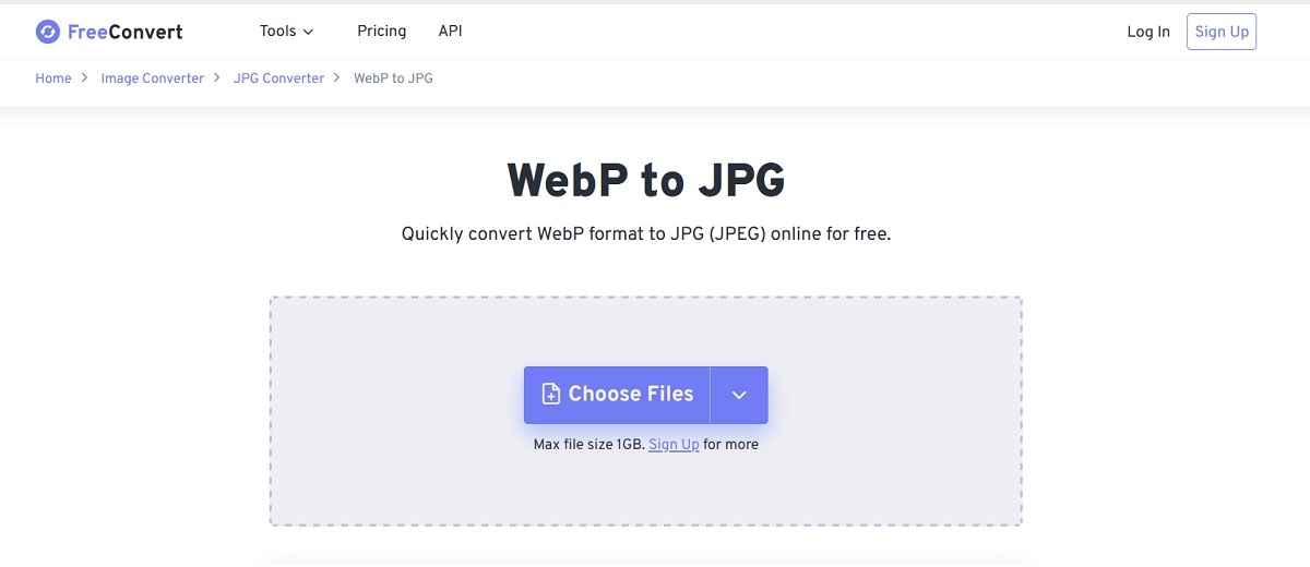 FreeCovert interface view in browser.