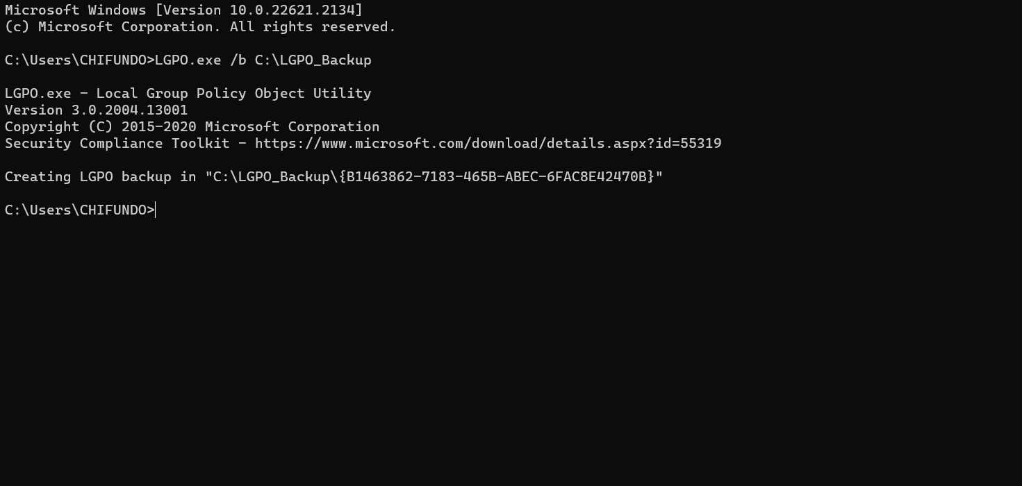 Typing command in cmd.