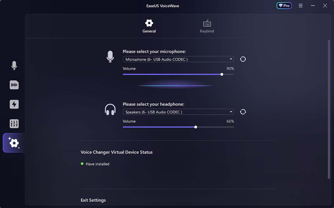 Easeus Voicewave Settings