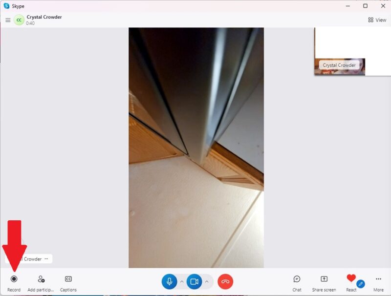 Pressing "Record" button in Skype desktop client.