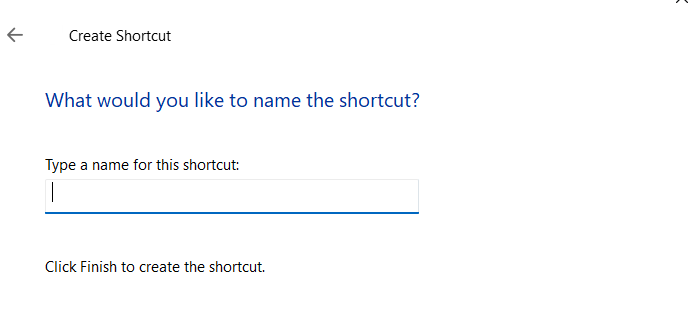 Naming shortcut in Windows.
