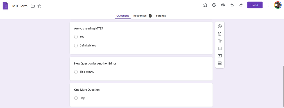 Google Form Questions