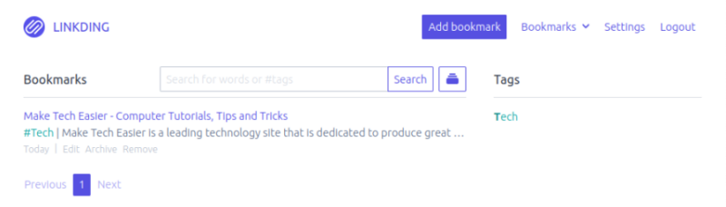 A screenshot demonstrating the working new user.