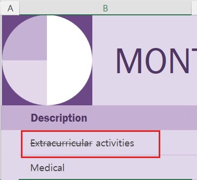 Double click the cell and select the text. Then press Ctrl + 5