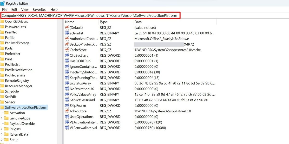 Navigating to location in Registry Editor.